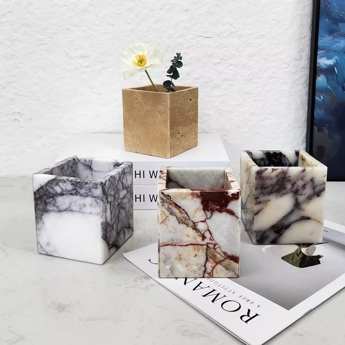 Florist Supply Vases - Natuurlijke Marmeren Woonkamer Desktop Bloemenvaas Kleine